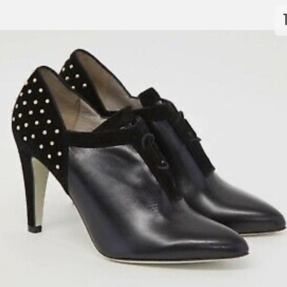 Jason Wu All Leather Gold Studded Made in Italy Bootie in Black 36.5